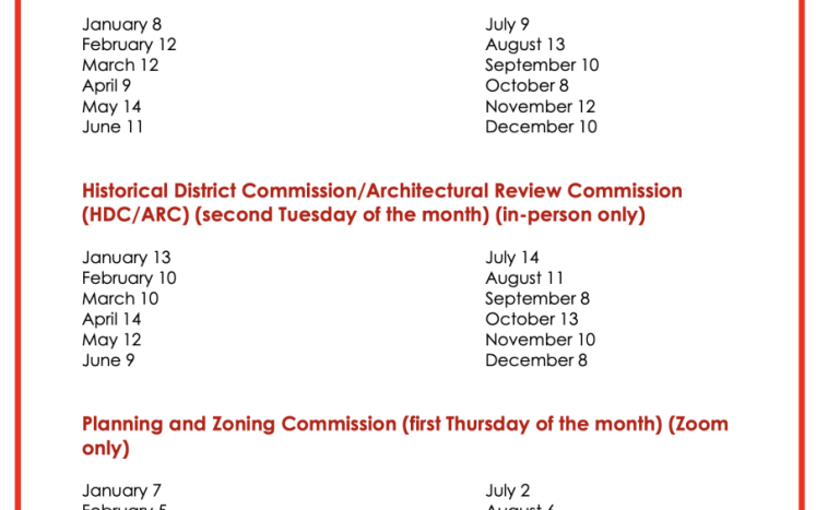 Meeting Dates